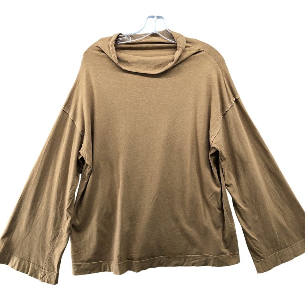 We The Free People Supernova Long Sleeve T Shirt Size S Tan Turtleneck Oversized